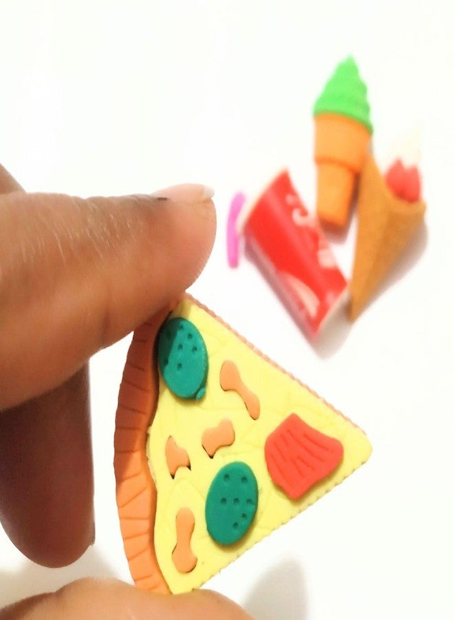 BRIKSHI Fruit Fast Food & Ice-Cream Theme Erasers Set for Kids Eraser Set for Return Gift Stationary Set for Kids Rubber Eraser for Kids Stationary Set for Kids (4 Eraser) Set of 1 (minicola) - Image 4