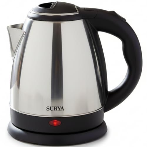 SURYA ROSHNI Aqua-i Electric Kettle 1500W 1.5L Stainless Steel Electric Kettle for Boiling Water, Tea, Coffee & Noodles | Fast Heating | Concealed Heating Element | Auto Shut-Off | 2 Year Warranty - Image 1