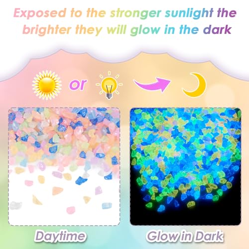 KISSITTY Glow in The Dark Irregular Chips Crushed Glass Crystals 4-11mm Luminous Chip Beads No Hole for DIY Vase Filler Fairy Garden Decoration Nail Arts Epoxy Resin Mold Jewelry Making - Image 3