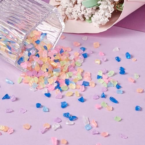 KISSITTY Glow in The Dark Irregular Chips Crushed Glass Crystals 4-11mm Luminous Chip Beads No Hole for DIY Vase Filler Fairy Garden Decoration Nail Arts Epoxy Resin Mold Jewelry Making - Image 4