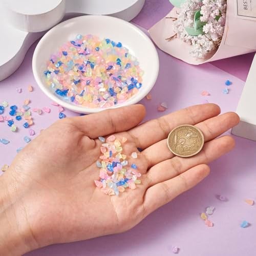 KISSITTY Glow in The Dark Irregular Chips Crushed Glass Crystals 4-11mm Luminous Chip Beads No Hole for DIY Vase Filler Fairy Garden Decoration Nail Arts Epoxy Resin Mold Jewelry Making - Image 5