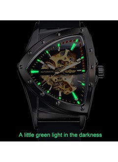 FORSINING Watches for Men Watch Soft Silicone Strap Luxury Luminous Water Resistant Automatic Mechanical Wristwatch 8243 Black  - Image 5