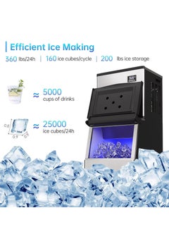 Cool Baby COOLBABY Commercial Ice Maker 280KG/24H, 192 ice-tray, Stainless Steel Industrial Modular Full Dice Ice Cube Machine Professional Refrigeration Equipment  - Image 2