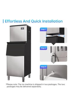 Cool Baby COOLBABY Commercial Ice Maker 280KG/24H, 192 ice-tray, Stainless Steel Industrial Modular Full Dice Ice Cube Machine Professional Refrigeration Equipment  - Image 3