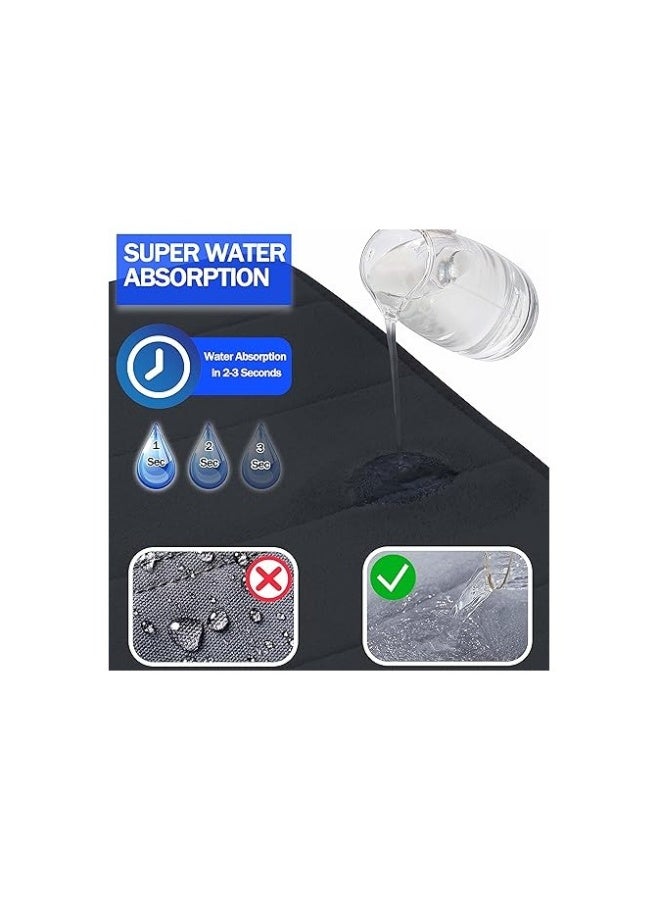 Memory Foam Bath Mat, (2 Pack) Non-Slip Back, 40x60 cm Fleece Softness, Highly Absorbent, Bathroom Carpet, Super Soft Microfiber Bath Rug, Rectangle, Easy to clean Mat - Image 5