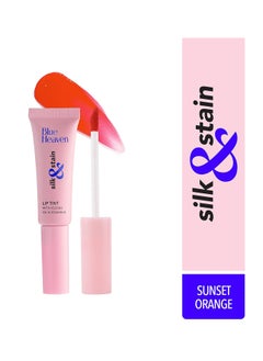 Blue Heaven Silk & Stain Lip Tint, With Jojoba Oil & Vitamin E, Long Lasting, Non Sticky, Transfer Proof Formula, Natural Finish, Sunset Orange,8ml  - Image 2