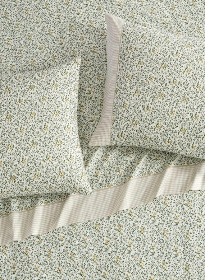 Laura Ashley - Full Sheet Set, Breathable Percale Cotton Bedding with Deep Pockets, Chic Home Decor, Oeko-Tex Certified (Tierney Green, Full) - Image 3