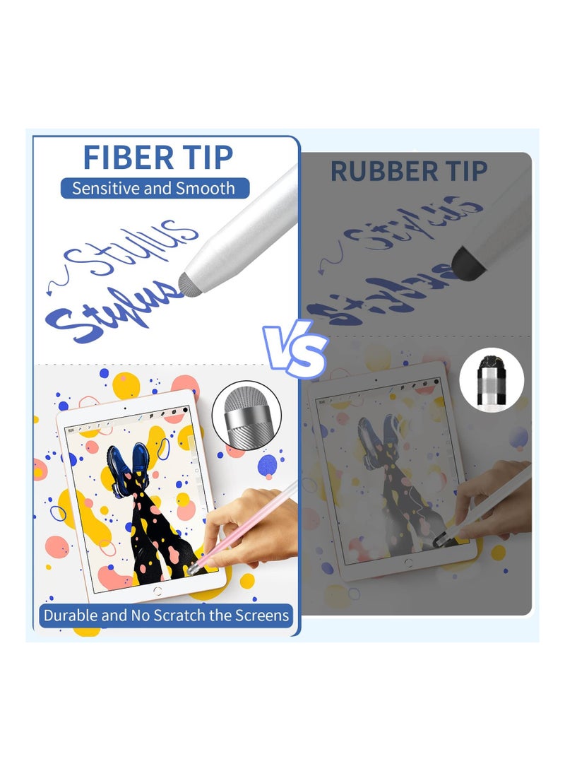 Excefore أقلام لمس لشاشات اللمس، 4 قطع قلم لمس لجهاز iPad مع أطراف ألياف مزدوجة دقيقة، متوافقة مع Apple iPad/iPhone/Android/الأجهزة اللوحية وغيرها من شاشات اللمس السعوية - Image 4