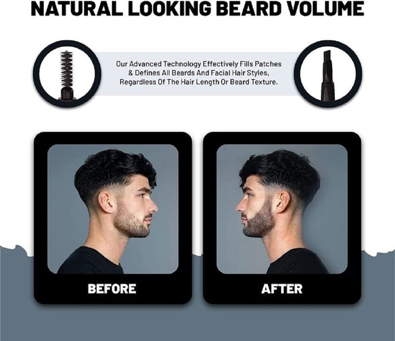 VOID Homme Beard Filler Pencil (Dark Brown) - Sweat & Waterproof, Smudge-proof, Cover Patches Instantly & Get Natural Beard Fullness - Image 2