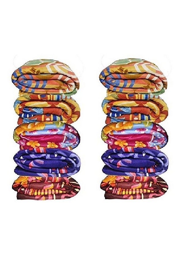 Goyal's ® Fleece Double Bed Multicolour Printed Blanket - Set of 10 - Image 1