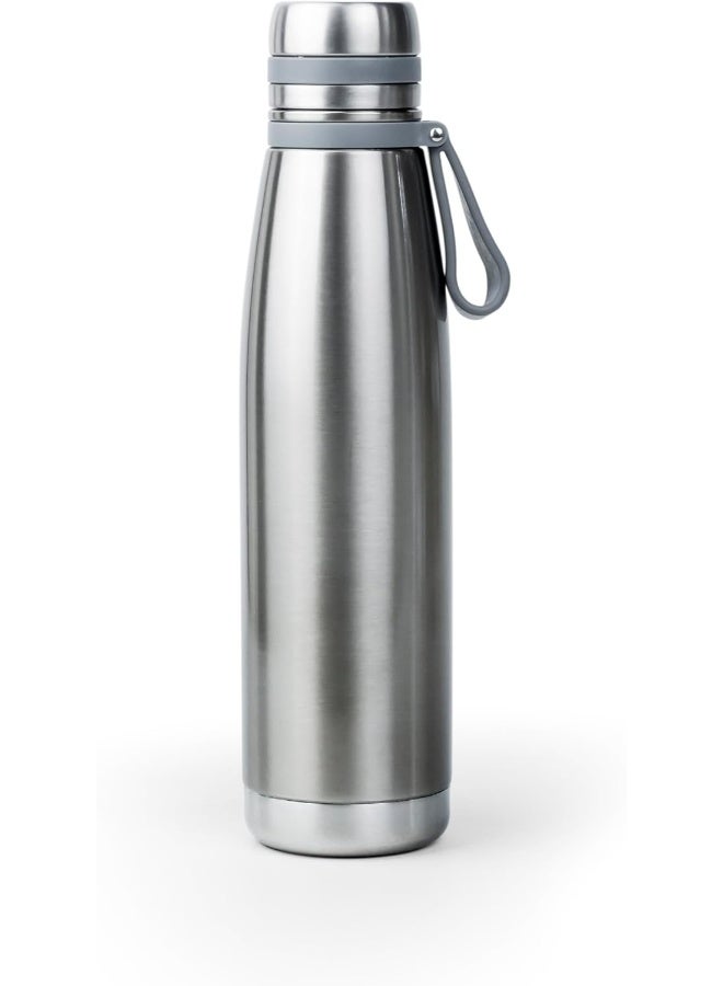 Nessan Elsa 853Ml Stainless Steel Vacuum Bottle - Double Wall Insulation For Hot And Cold Beverages - Comfortable To Hold - Easy To Carry - Indoor And Outdoor Use - Silver - Image 2