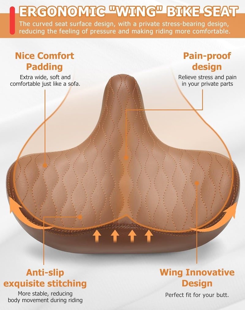 Phroxbik Wide Bicycle Seat for Comfort - Oversized & Extra Soft Padded Bike Saddle for Men and Women - Image 4