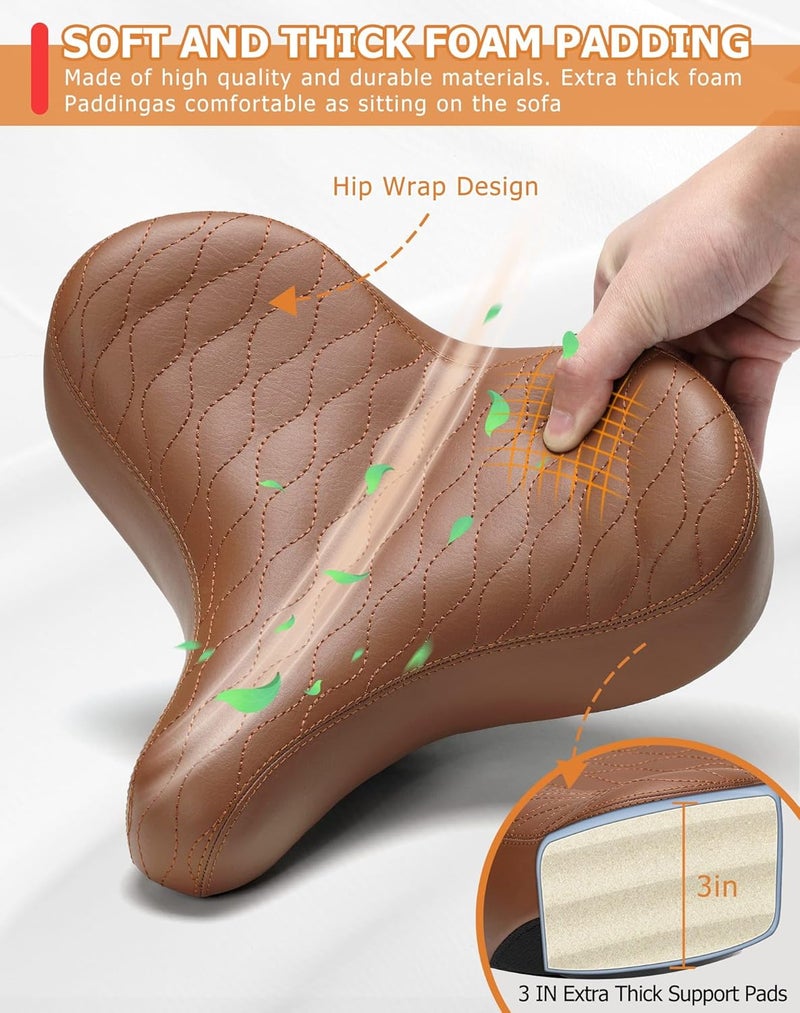 Phroxbik Wide Bicycle Seat for Comfort - Oversized & Extra Soft Padded Bike Saddle for Men and Women - Image 5