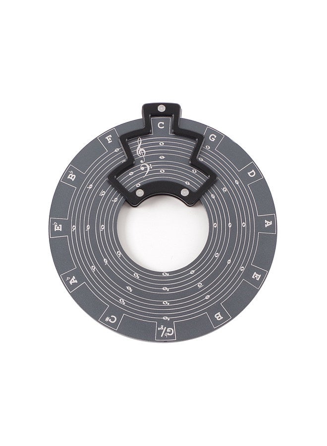 Generic Circle of Fifths Aluminum Alloy Wheel Melody Tool Music Theory Plate Learning Tool Chord Series Table Melody Tool Fifth Degree Circle Staff Learning Tool with Anti-slip Base - Image 4