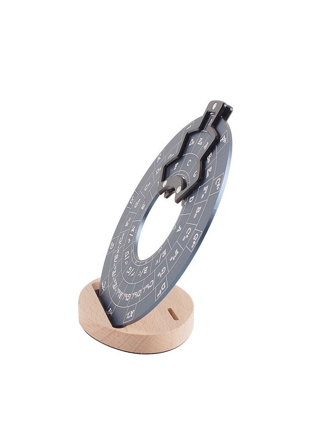 Generic Circle of Fifths Aluminum Alloy Wheel Melody Tool Music Theory Plate Learning Tool Chord Series Table Melody Tool Fifth Degree Circle Staff Learning Tool with Anti-slip Base - Image 2