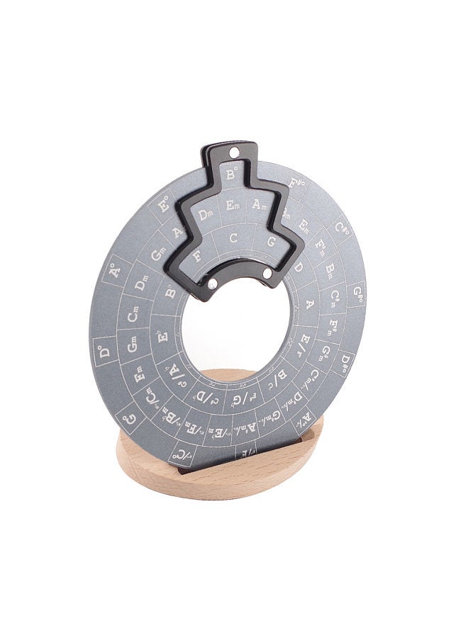 Generic Circle of Fifths Aluminum Alloy Wheel Melody Tool Music Theory Plate Learning Tool Chord Series Table Melody Tool Fifth Degree Circle Staff Learning Tool with Anti-slip Base - Image 1