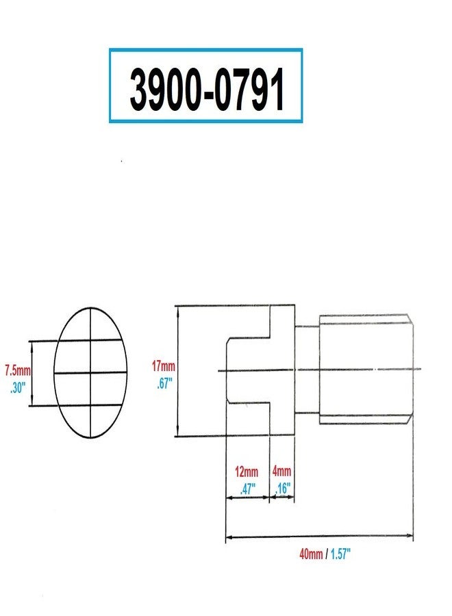 فيرتكس برغي تانغ VERTEX 3900-0791 لقضيب السحب Mt3 M12 x 1.75 - Image 2