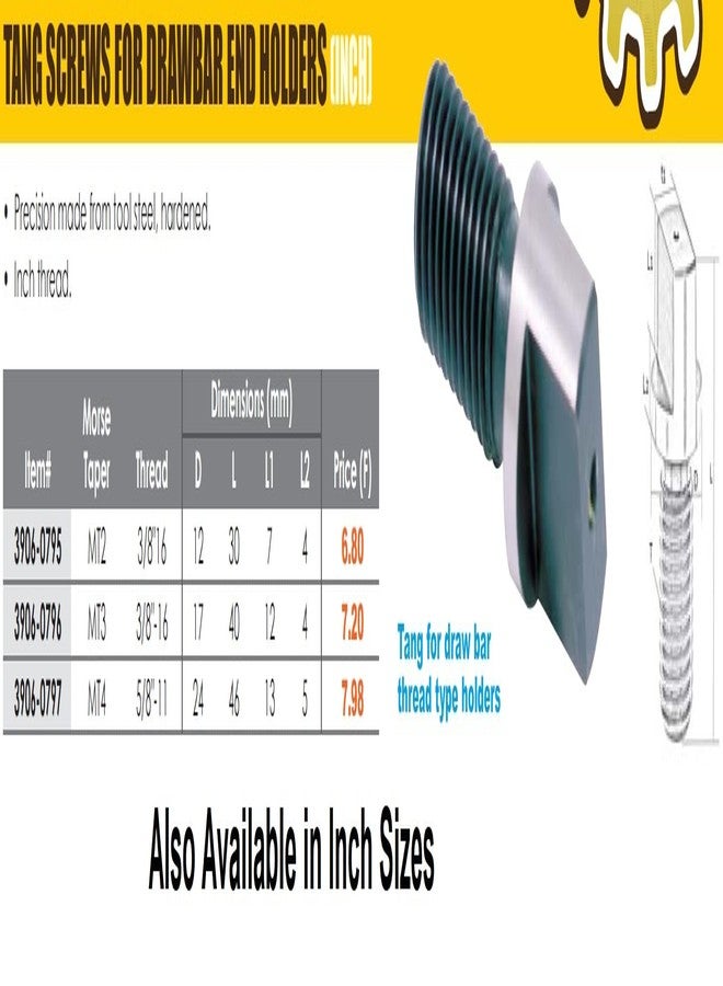 فيرتكس برغي تانغ VERTEX 3900-0791 لقضيب السحب Mt3 M12 x 1.75 - Image 5