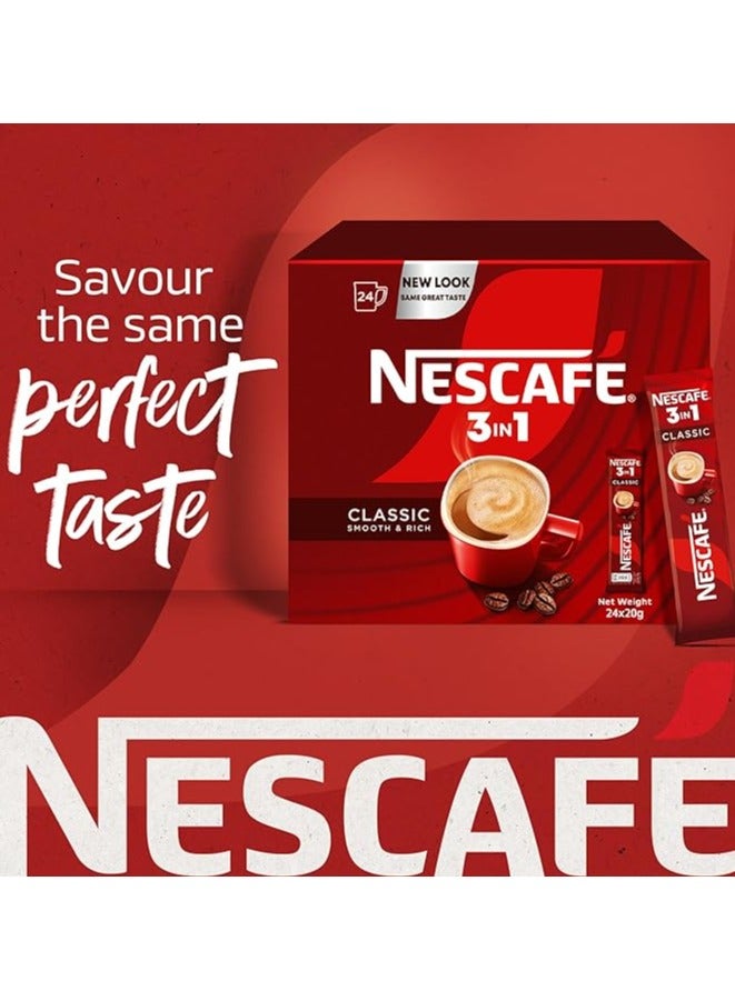 Nescafe 3 In 1 Classic Instant Coffee 20grams - Pack of 24 - Image 5