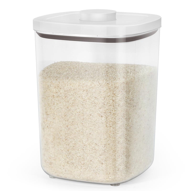 TBMax Large Flour Storage Container -23 Lbs / 10.56 Qt Rice Container with Pop Up Lid & Measuring Scoop for Flour, Cereal, Dry Food Storage and Kitchen Pantry Organization - Image 1