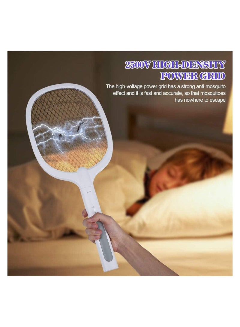 Generic 2 In 1 Handheld Electric Fly Swatter Mosquito Killer Bat Mosquitoes Lamp Racket USB Rechargeable Bug Zapper with Grid 3-Layer Mesh for Home and Outdoor Pest Control  - Image 5