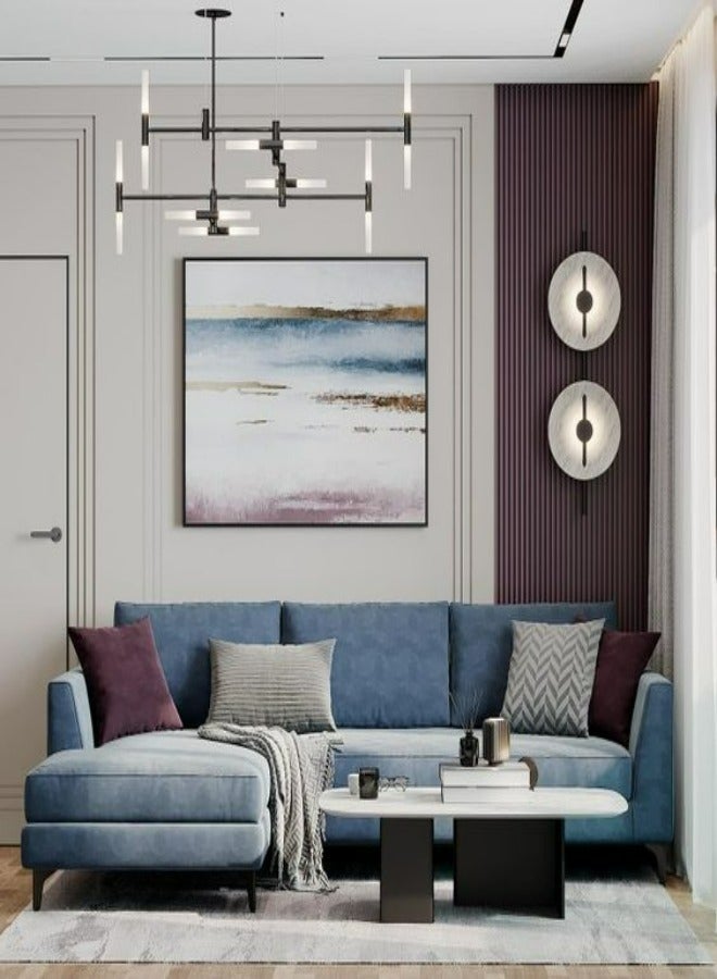 HODGE Sofa size 240x160, navy blue color, made of durable Swedish wood and Super Soft fabric, Safa Al Madinah - Image 1