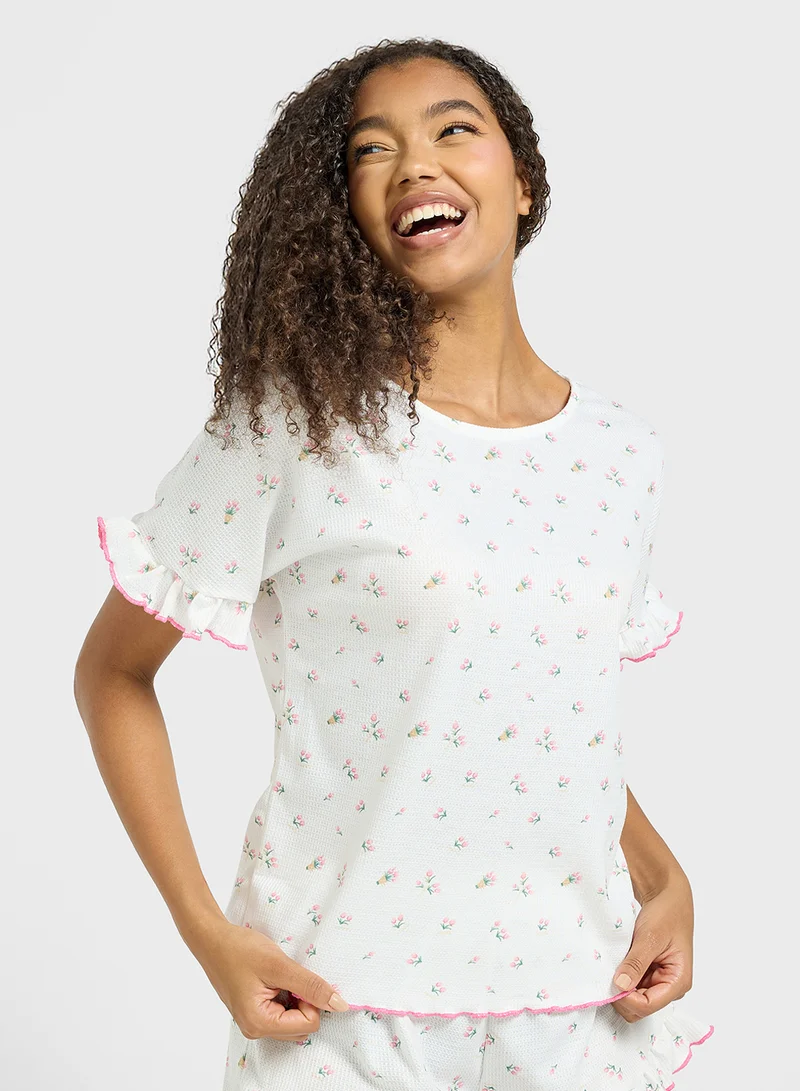 Ginger Ditsy Floral T-Shirt & Short Pj Set