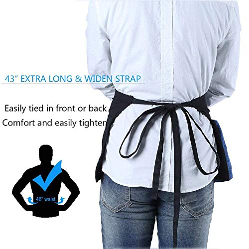 BOHARERS Waist Apron with 3 Pockets 10 Pack - Black Waitress Server Short Apron - Image 3