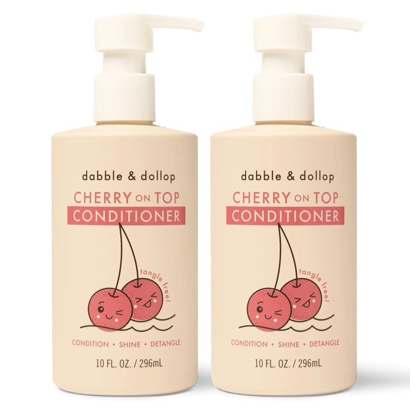 Dabble  Dollop Cherry on Top Conditioner  Natural Shine  Detangler for Kids 100 USAmade Paraben  Sulfate Free Vegan Glutenfree TearFree 10oz Pack of 2
