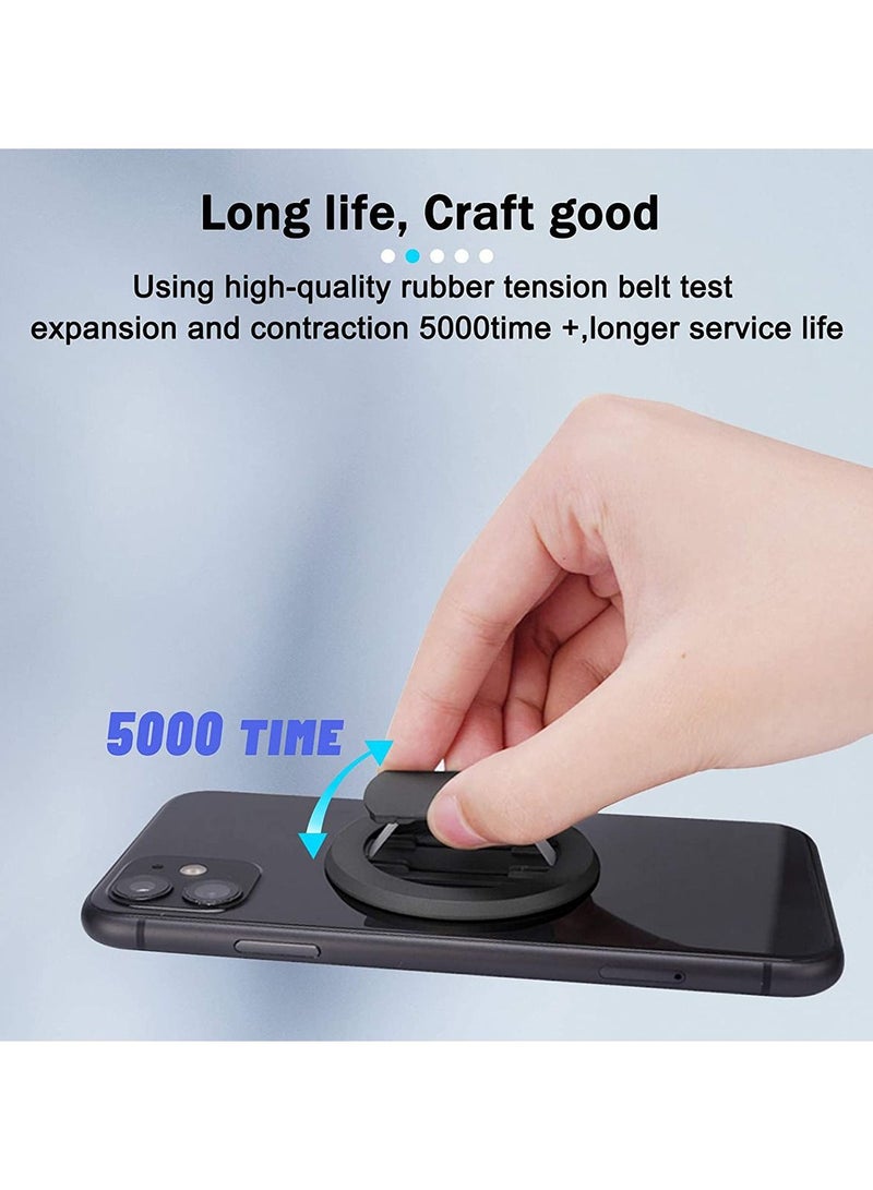 Y&D Magnetic Phone Ring Holder, Ultra-Thin 3mm Anti Drop Finger Kickstand Silicone Back Cell Grip Stand for Car Mount and Most Smart Phones Tablets (Black) - Image 2