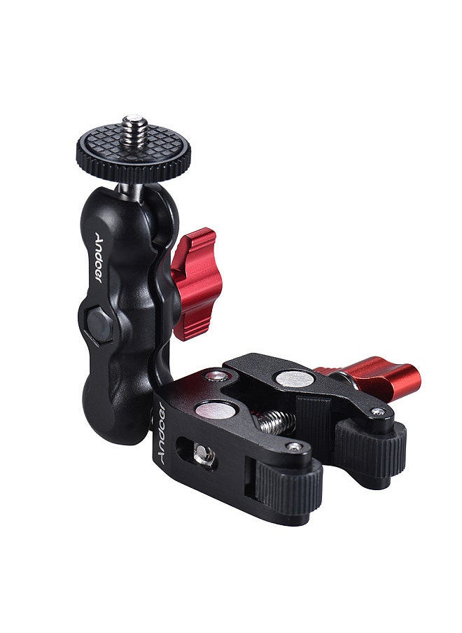 ANDOER - Multi-function Ball Head Clamp Ball Mount Clamp Arm Super Clamp with 1/4-20 Thread for GPS Phone LCD/DV Monitor LED Video Light Flash Light Microphone and More - Image 1
