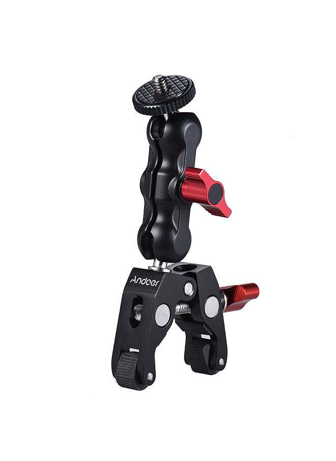 ANDOER - Multi-function Ball Head Clamp Ball Mount Clamp Arm Super Clamp with 1/4-20 Thread for GPS Phone LCD/DV Monitor LED Video Light Flash Light Microphone and More - Image 1