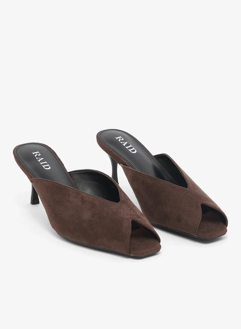 RAID  Faux Suede Heeled mules for Women | Best Price UAE