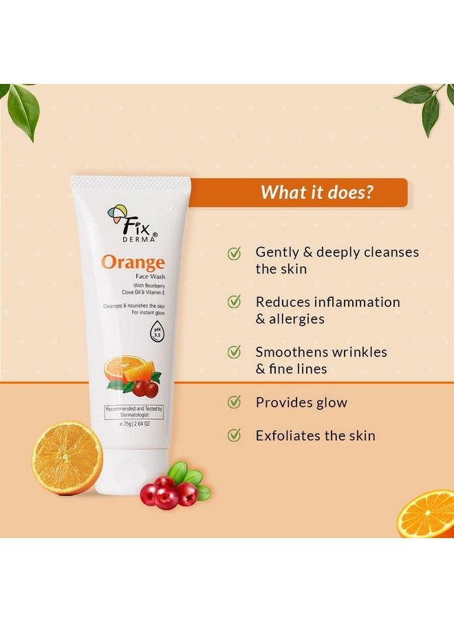 FIXDERMA Orange Face Wash With Vitamin E & Bearberry ; Tan Removal Face Wash ; Face Wash & Face Cleanser ; Face Wash For Oily Skin (All Type Skin) ; Face Wash For Women & Men 75G  - Image 4