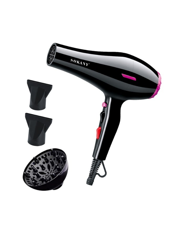 سوكاني مجفف شعر احترافي 2400 واط مجفف شعر أيوني بمحرك تيار متردد ضوء أزرق أنيون مع 1 ناشر 2 فوهات ملحقات 2 سرعات 2 إعدادات حرارة للنساء والرجال المنزل الصالون - Image 1