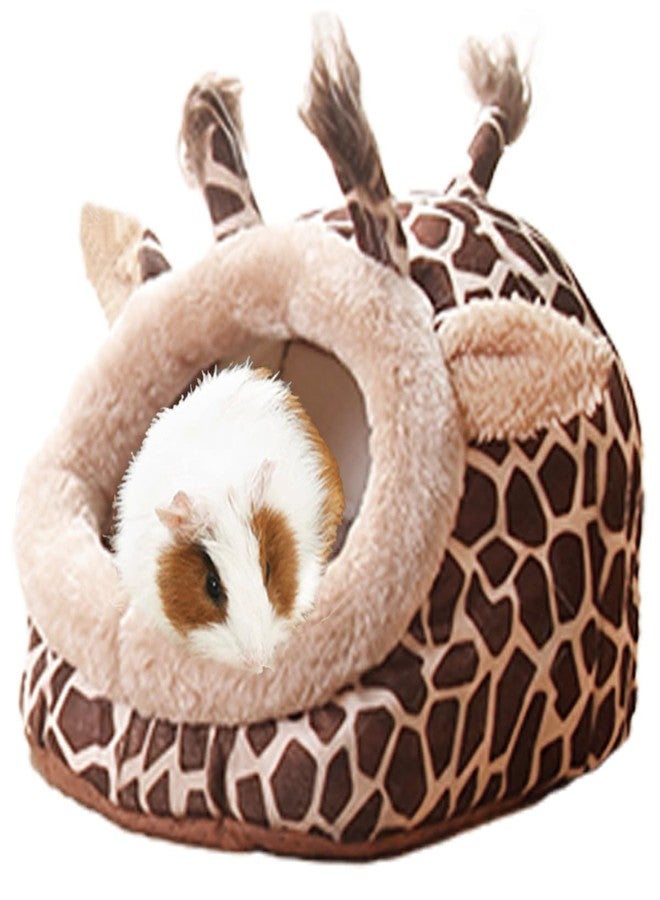 EAEDMY Guinea Pig Rat Bed Hideout for Rat Bearded Dragon Hedgehog Ferret to Sleep and Hide, Guinea Pig Cage Accessories Habitat Décor (Large, 2.Giraffes) - Image 1