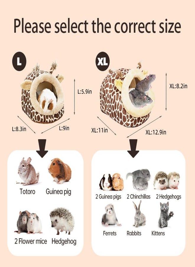 EAEDMY Guinea Pig Rat Bed Hideout for Rat Bearded Dragon Hedgehog Ferret to Sleep and Hide, Guinea Pig Cage Accessories Habitat Décor (Large, 2.Giraffes) - Image 5