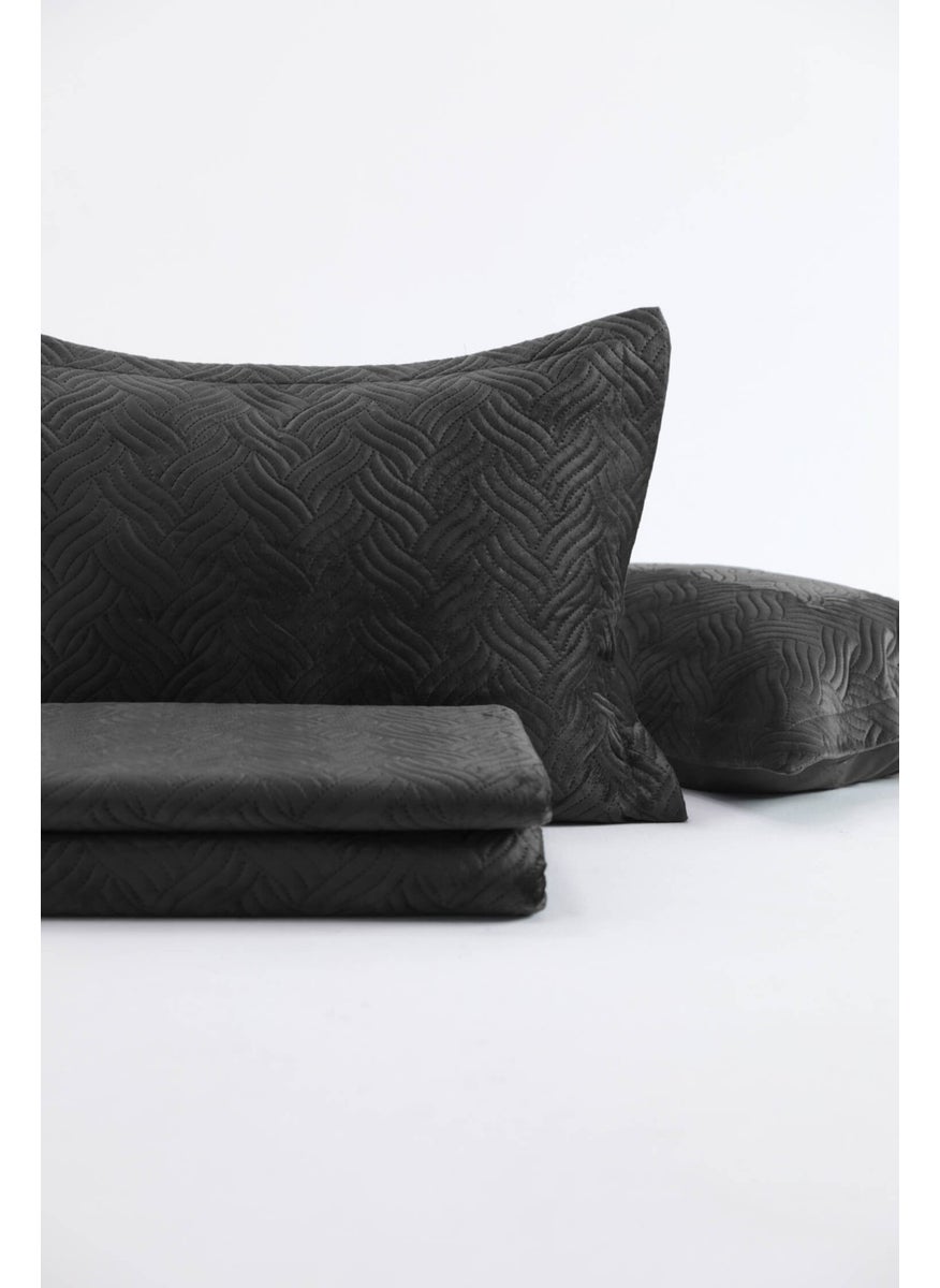 Favora Silva Double Bedspread Set - Anthracite  - Image 1
