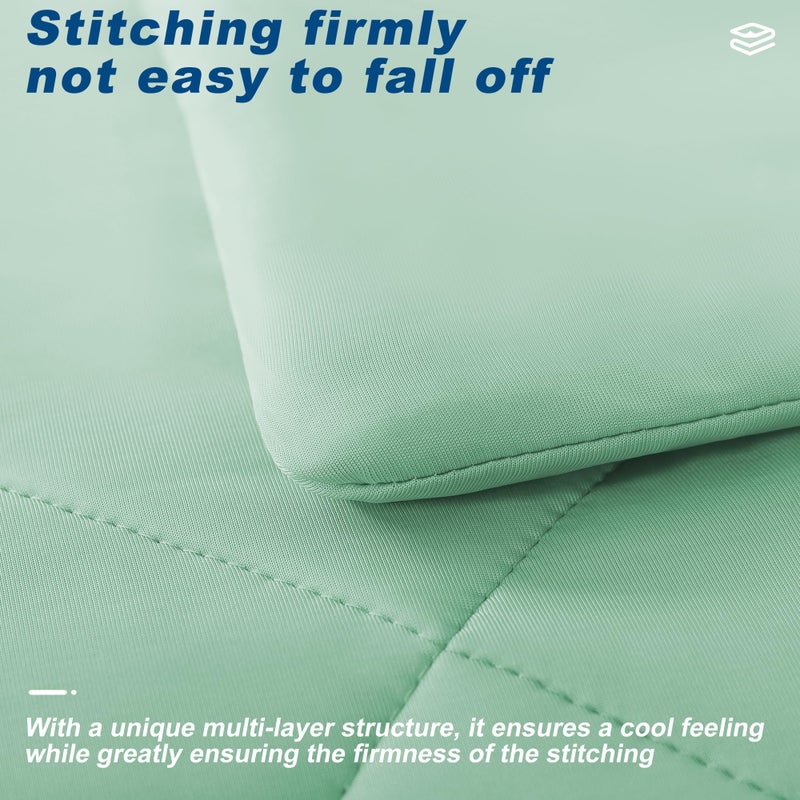 Bedsmile Cooling Comforter Queen Size  Double-Sided Cold Tech Fabric Quilted Bed Comforters Cooling Blanket For Hot Sleepers  Breathable Lightweight Summer Bedding  All-Season Ice Blanket  Sage Green - Image 4