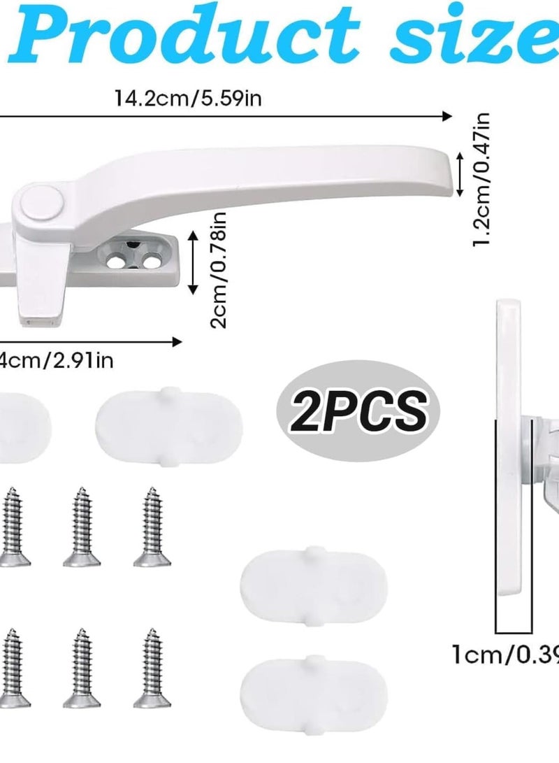 GGOOT 2-Pack Window Handle – Universal Window Handles for UPVC Windows, White Locking Replacement Handles, Left & Right Handed Fit, Durable & Easy to Install for Home & Office - Image 1