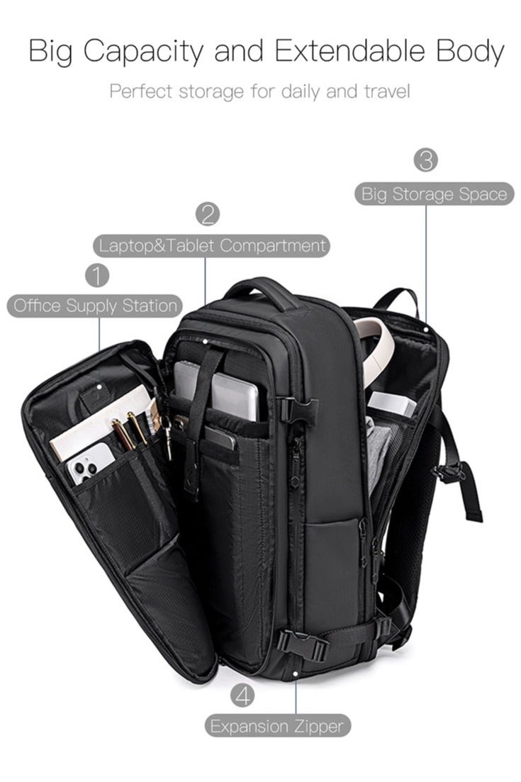 ARCTIC HUNTER School Laptop Bag, Large Business Travel Office Laptop Bag with Laptop Compartment for Men, Black - Image 4