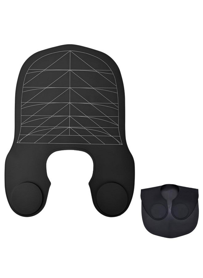 Aiseely AISEELY Large Hair Cutting Collar, Hair Cutting Guide Collar Silicone Waterproof Cutting Cape for Hair Stylist, Barber Shop Hair Cutting Pad for Salon Hairdressing Hair Coloring - Black  - Image 1