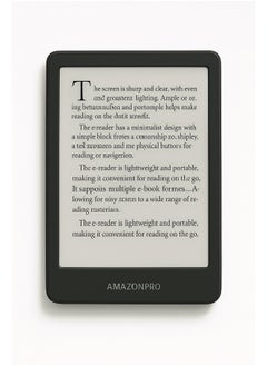 AMAZONPRO 6" E-Reader (16GB) – Ultra-Lightweight & Compact, Glare-Free Display, Faster Page Turns, Adjustable Front Light, Long Battery Life – Black 