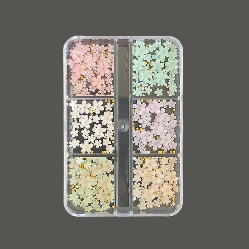 S.A.V.I SAVI 3D FivePetal Color Changing Flower Nail Decoration 6Grid Palette with Pearl Metal Beads  DIY Professional Nail Art Accessories for Manicure  Pedicure - Image 3