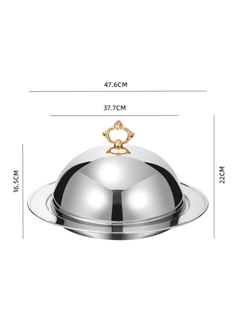 Morlife Stainless steel Serving tray with cover 47cm - Image 2