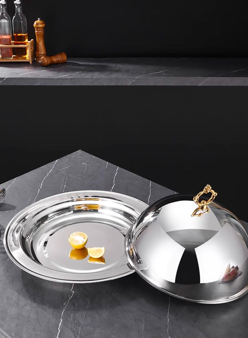 Morlife Stainless steel Serving tray with cover 47cm - Image 3