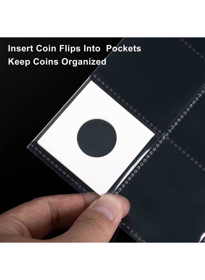 belifun 50ct 20-Pocket Coin Pages - Coin Pocket Pages for 2 x 2 Inch Cardboard Coin Holders, 11 Holes for Coin Binder, Coin Collecting Album Protectors, Coin Collection Storage - Image 5
