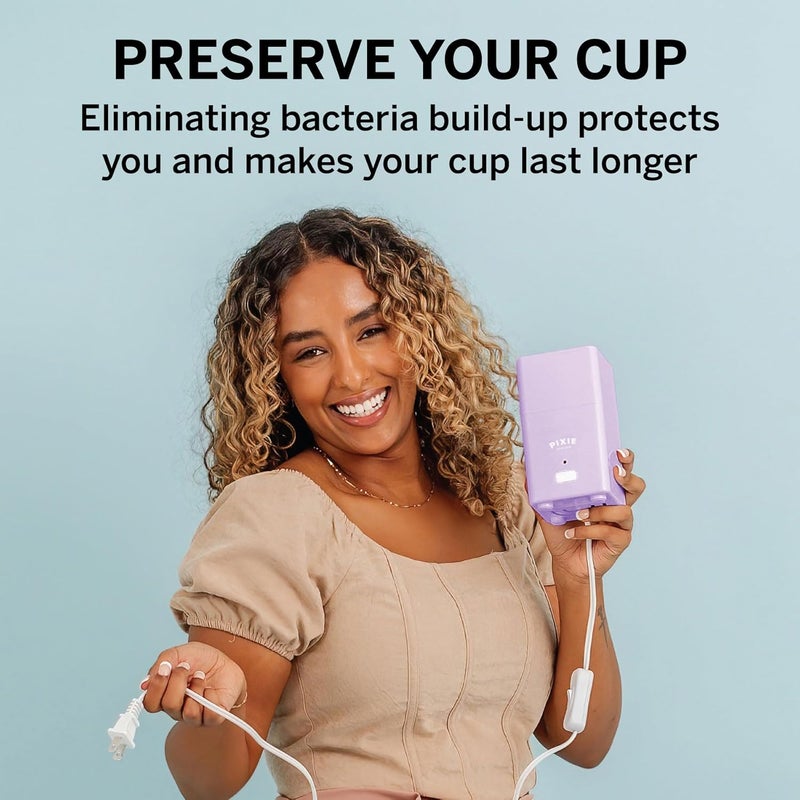 Pixie Cup Pixie Menstrual Cup Sterilizer for Feminine Care - Ranked 1 for The Best Steamer - Kills 99.9% of Germs with Steam - Wash Your Period Disc or Cup in 3 Minutes! - Automatic Timing Shut-Off Switch - Image 5