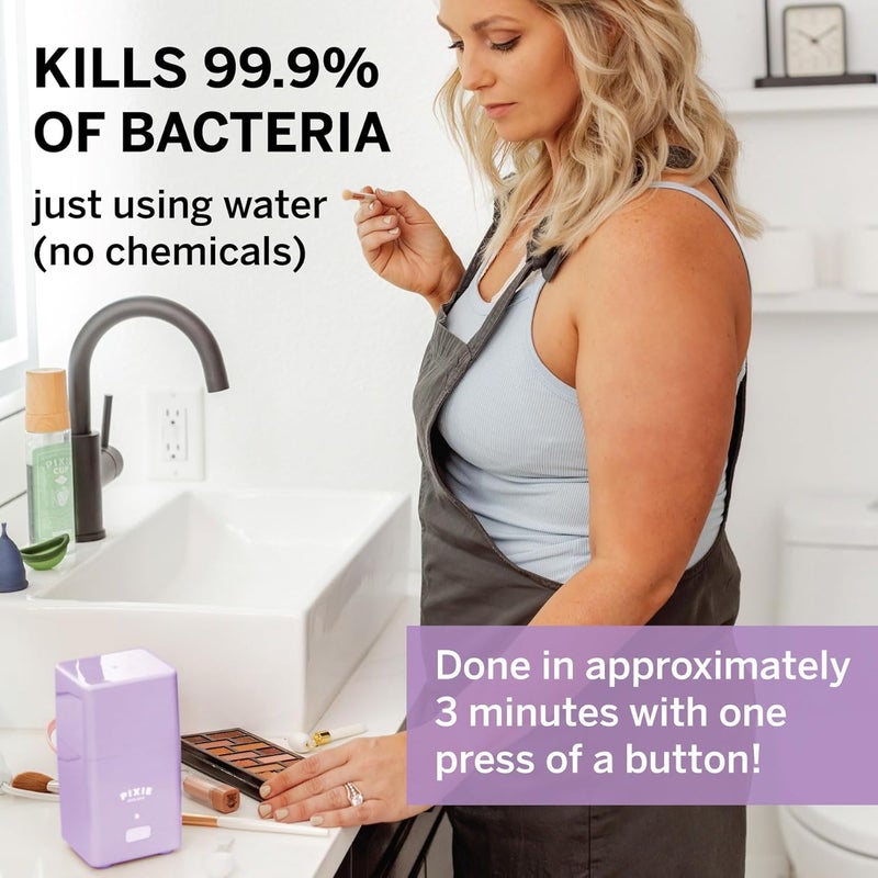 Pixie Cup Pixie Menstrual Cup Sterilizer for Feminine Care - Ranked 1 for The Best Steamer - Kills 99.9% of Germs with Steam - Wash Your Period Disc or Cup in 3 Minutes! - Automatic Timing Shut-Off Switch - Image 4