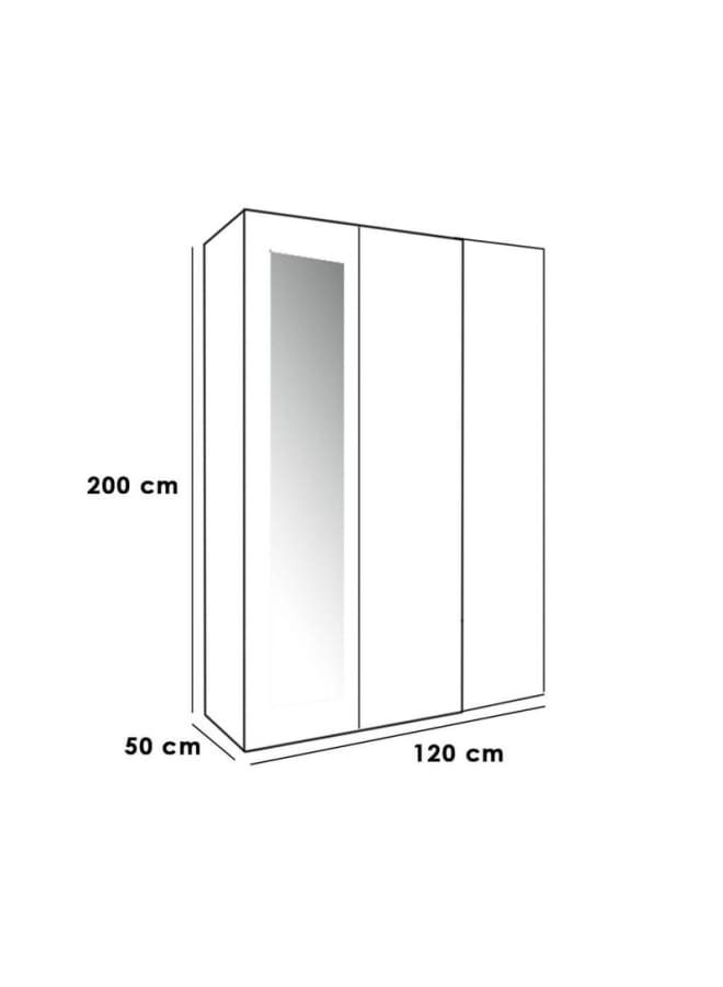 ريترو خزانة ملابس 200x50x120سم – أبيض - Image 3